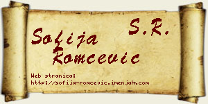 Sofija Romčević vizit kartica